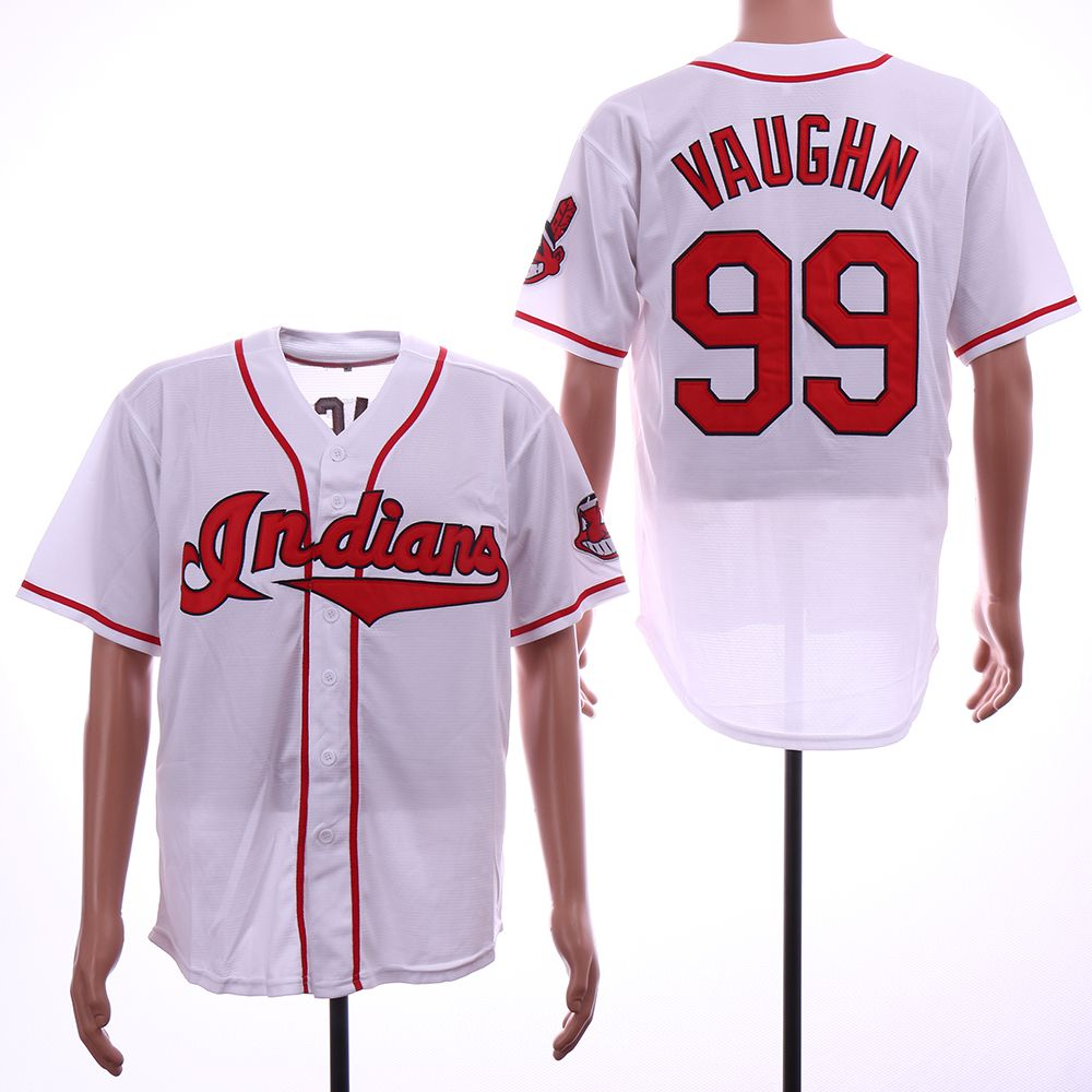 Men Cleveland Indians #99 Vaughn White Throwback MLB Jerseys